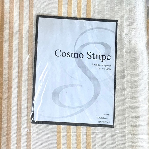 🆕 Gold Cosmo Stripe Curtain Panel 54 x 96 New in package. - Picture 5 of 16